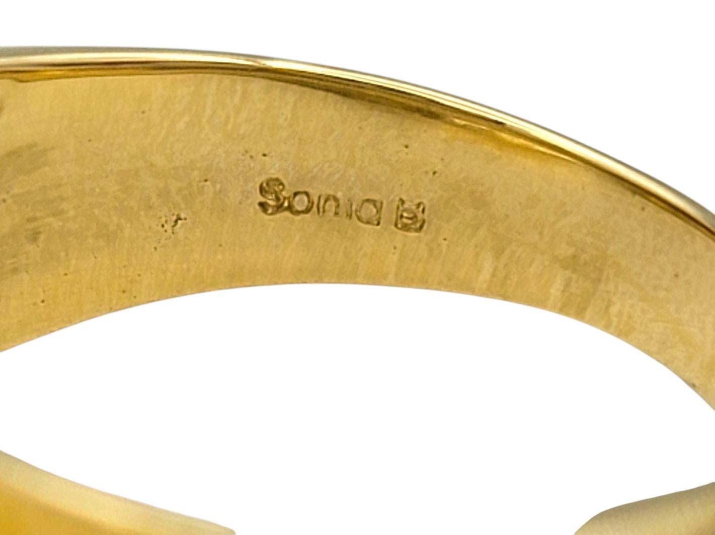 Sonia B East West Set Anello Cocktail con Citrino e Zaffiri Gialli in Oro 18 Carati in vendita 7