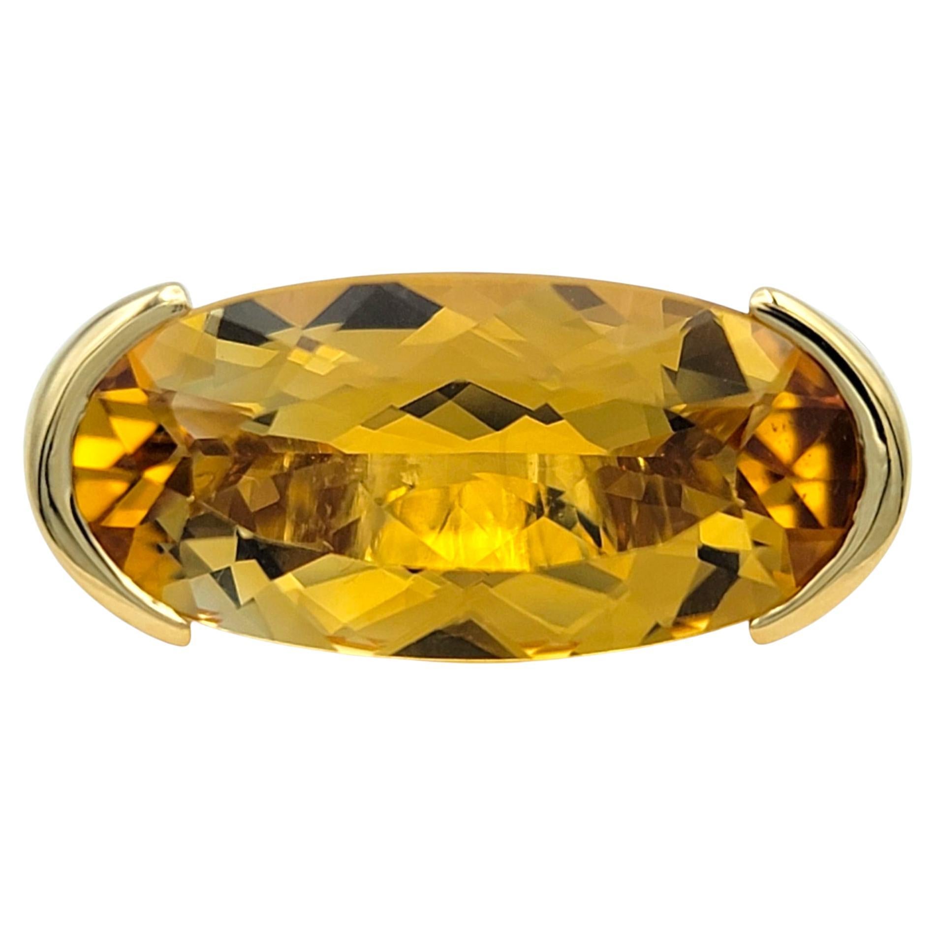 Sonia B East West Set Citrine Cocktail Ring with Yellow Sapphires 18 Karat Gold
