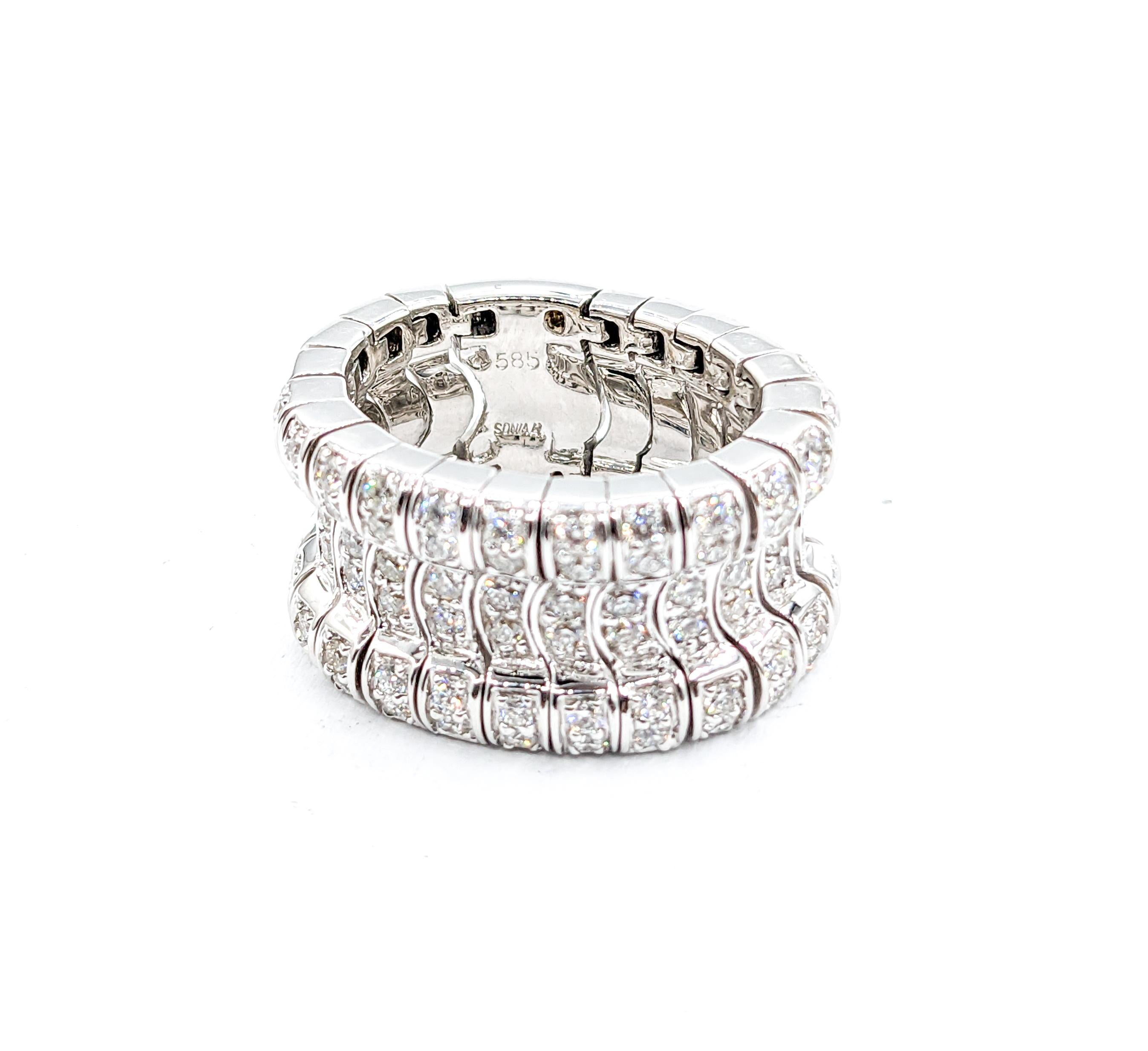 Contemporary Sonia B Flex Diamond Ring In White Gold For Sale