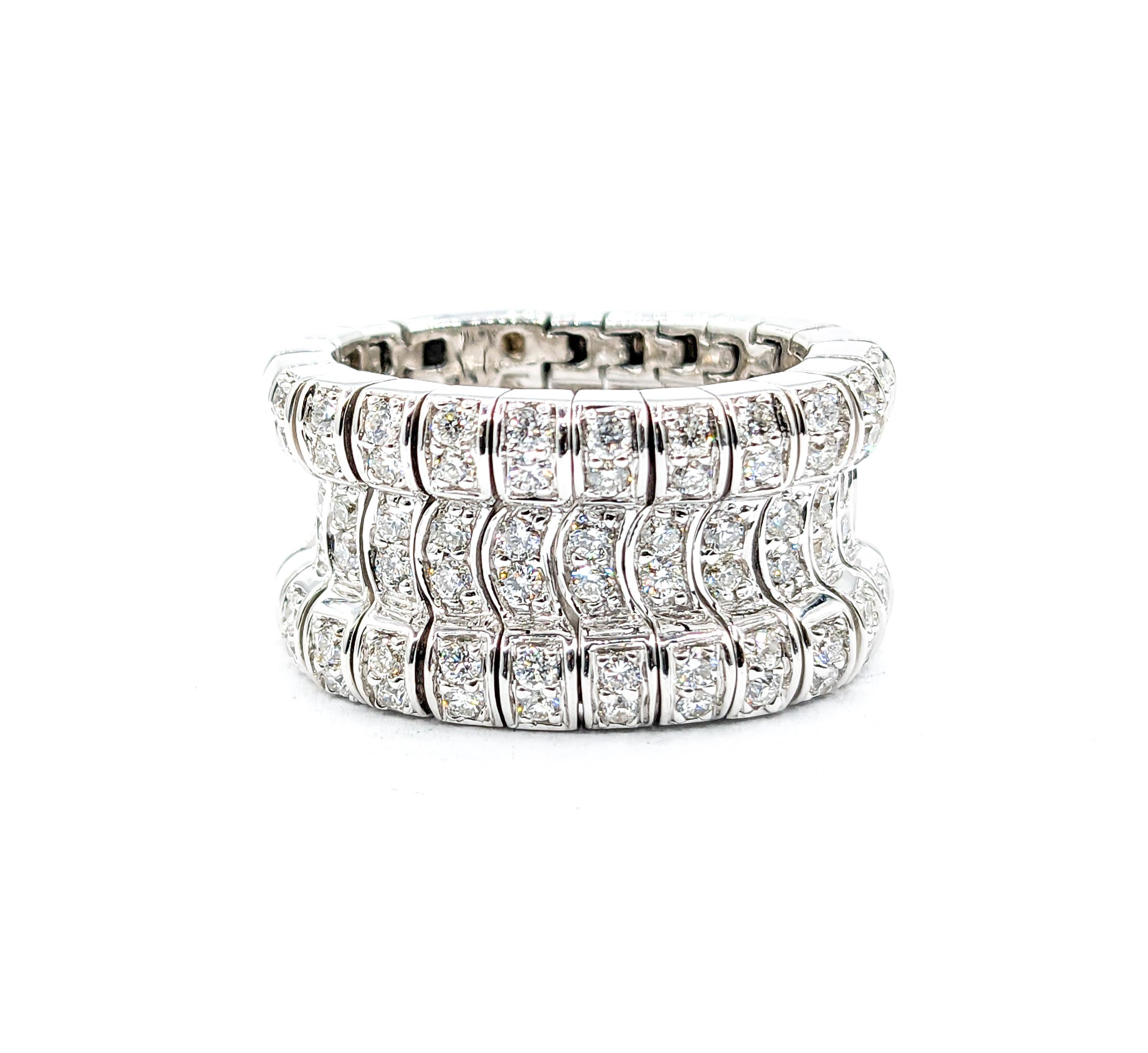 Round Cut Sonia B Flex Diamond Ring In White Gold For Sale