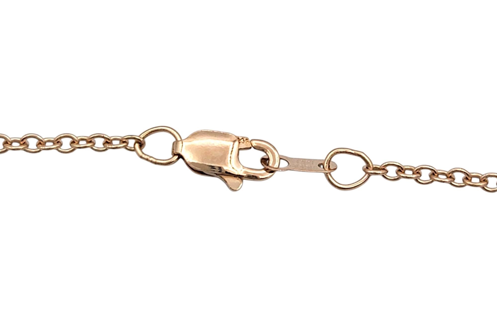 Sonia B Large Pavé Diamond Open Heart Pendant Necklace in 14 Karat Rose Gold (Collier à pendentif en forme de cœur ouvert en or rose 14 carats) Pour femmes en vente
