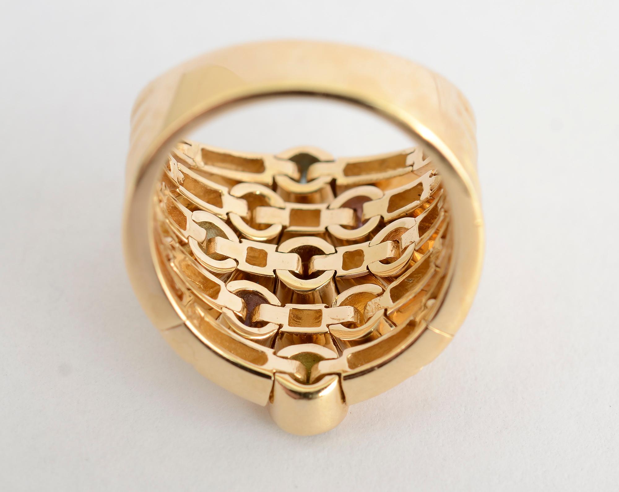 Contemporary Sonia B Multiband Ring with Gemstones