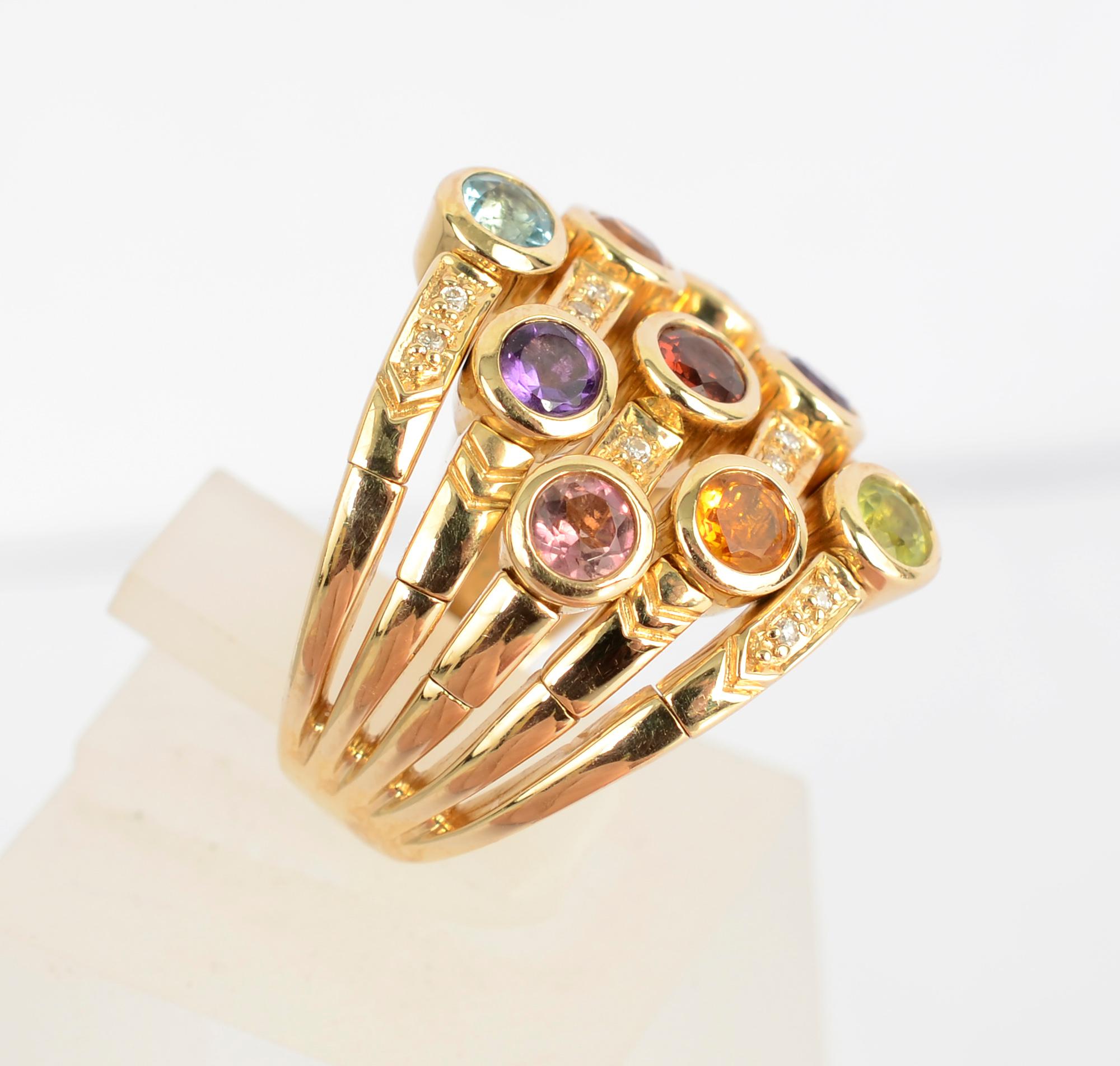 Brilliant Cut Sonia B Multiband Ring with Gemstones