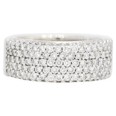Sonia B. Anillo de moda con pavé de diamantes naturales de 18 quilates En Stock