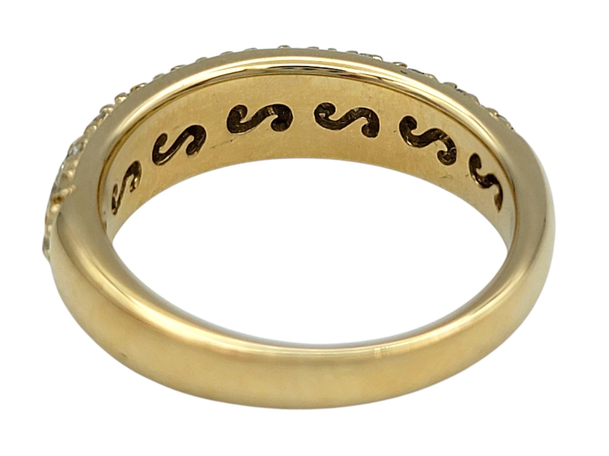 Sonia B Bague en or jaune 14 carats avec pavé de diamants en forme de dôme en vente 1