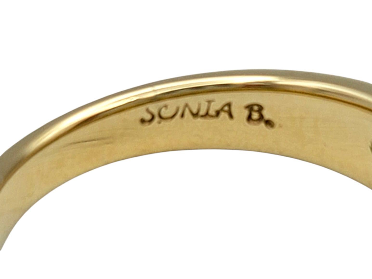 Sonia B Bague en or jaune 14 carats avec pavé de diamants en forme de dôme en vente 3