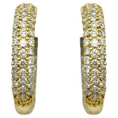 Sonia B. Pave Diamond Inside & Outside Hoop Earrings in 18 Karat Yellow Gold