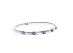 Sonia Bitton 14 Karat White Gold Diamond Tension Bangle Bracelet