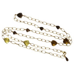 Sonia Bitton 14K Yellow gold Fancy Yellow & Smoky Quartz Necklace