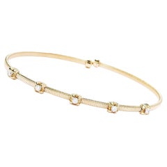 Sonia Bitton 14K Yellow gold Flexible Diamond Cuff Bangle 0.25ctw