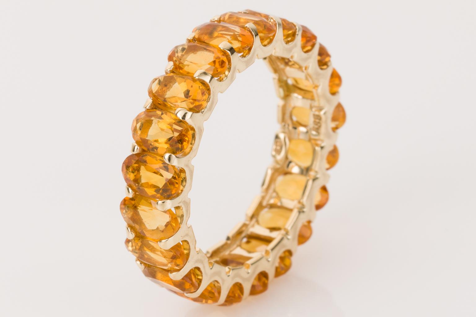 Oval Cut Sonia Bitton Citrine Stacker 14 Karat Yellow Gold Band Ring