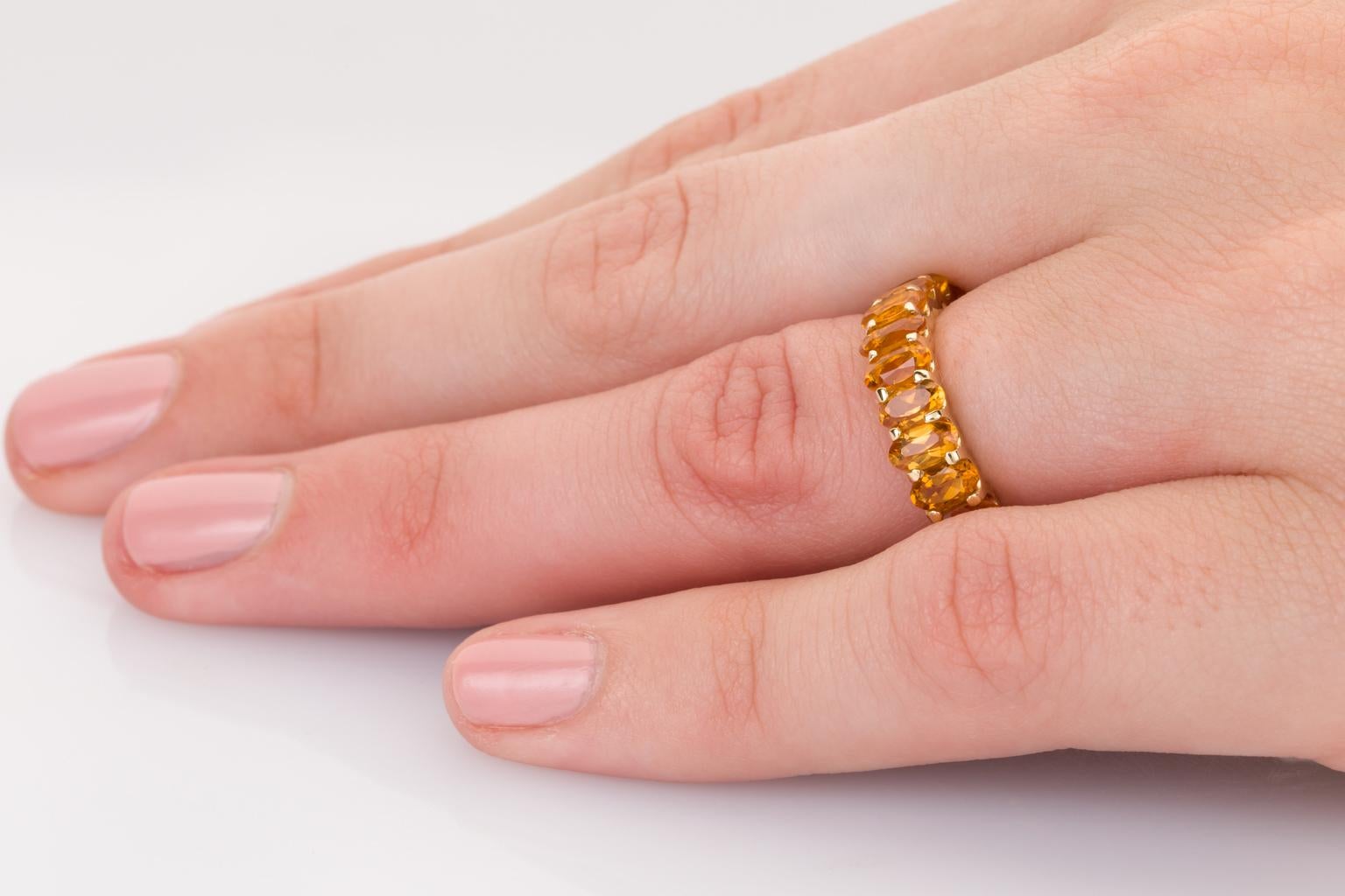 Sonia Bitton Citrine Stacker 14 Karat Yellow Gold Band Ring In Excellent Condition In QLD , AU