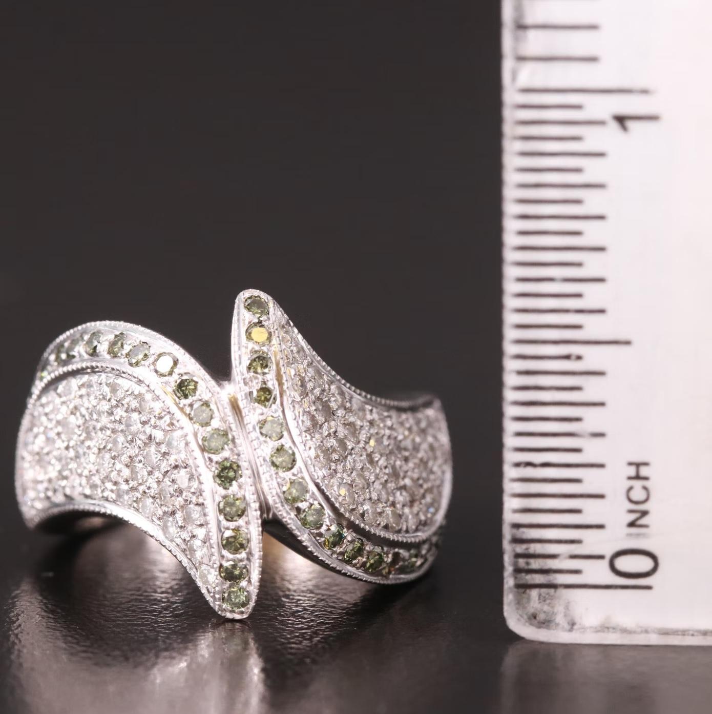 Bague de créatrice Sonia Bitton en or 14 carats avec diamant exotique de 1,35 carat Pour femmes 