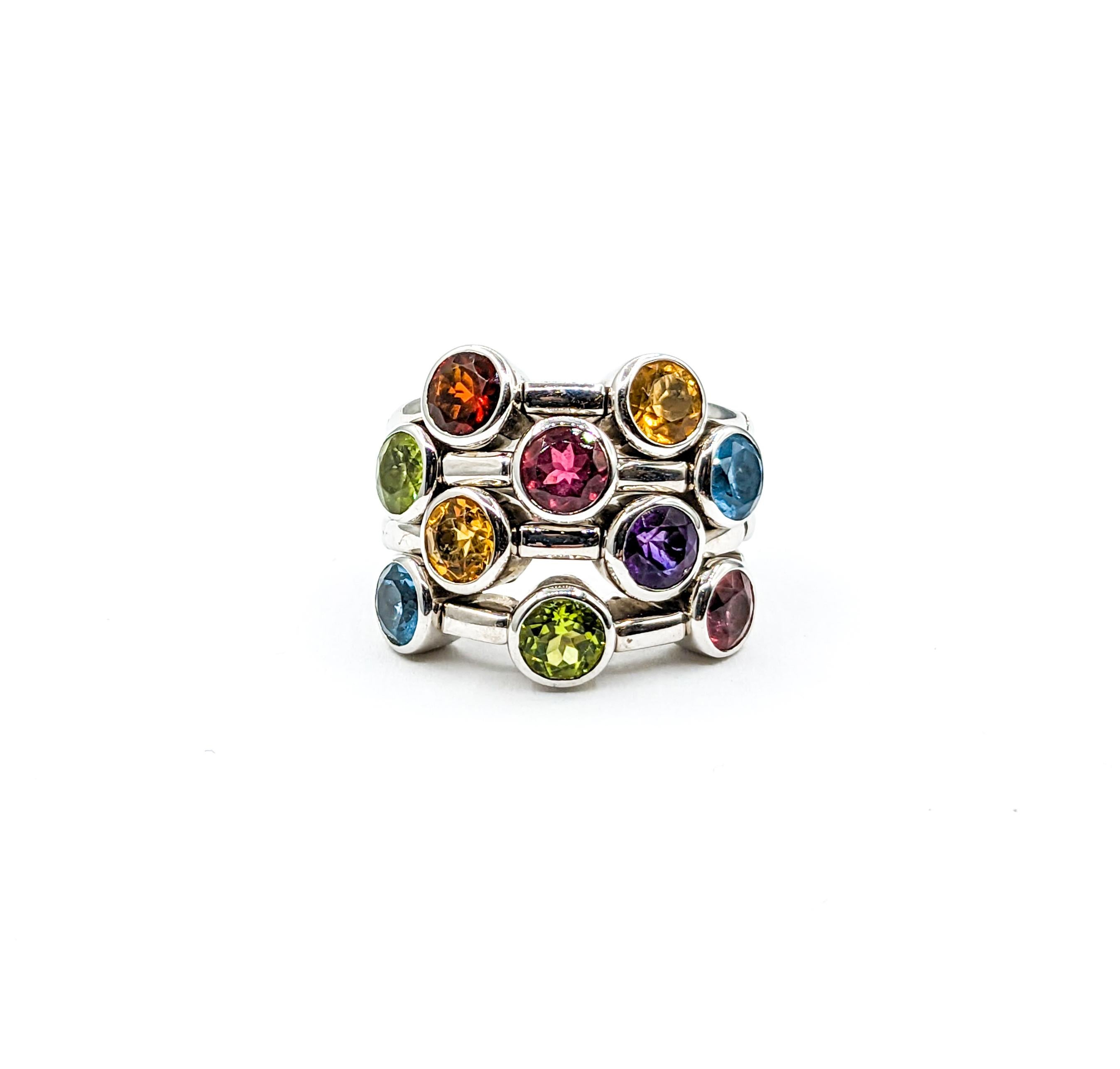 Sonia Bitton Flexible Multi Gemstone Ring For Sale 3