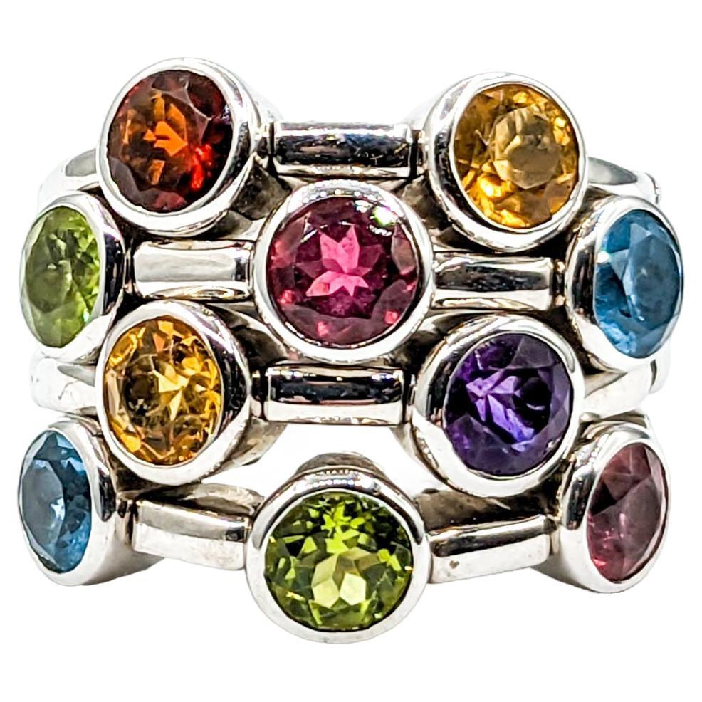 Sonia Bitton Flexible Multi Gemstone Ring For Sale