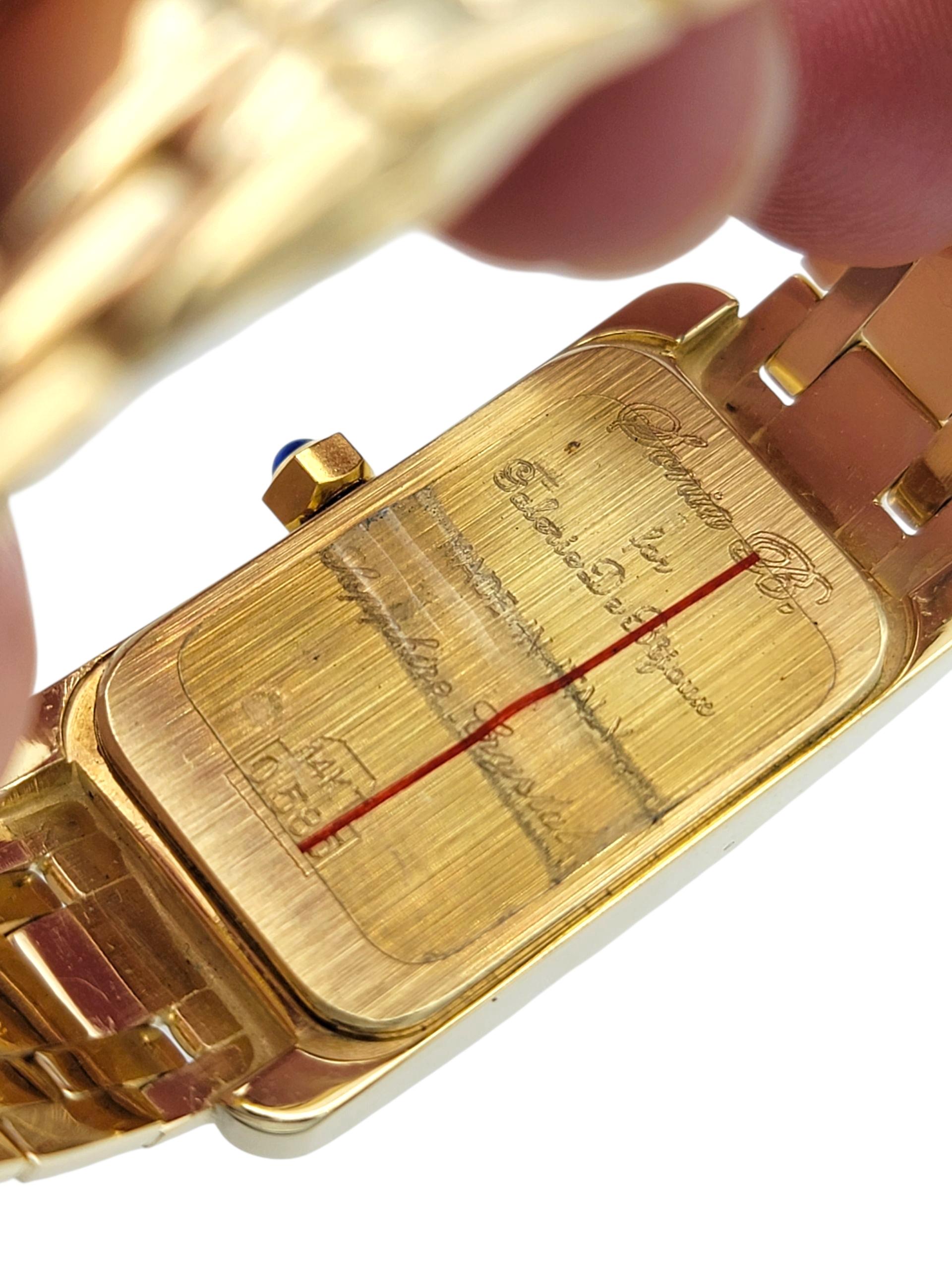 Sonia Bitton Galarie De Bijoux Geneve Montre Vintage Diamantée Or Jaune 14 Karat en vente 2