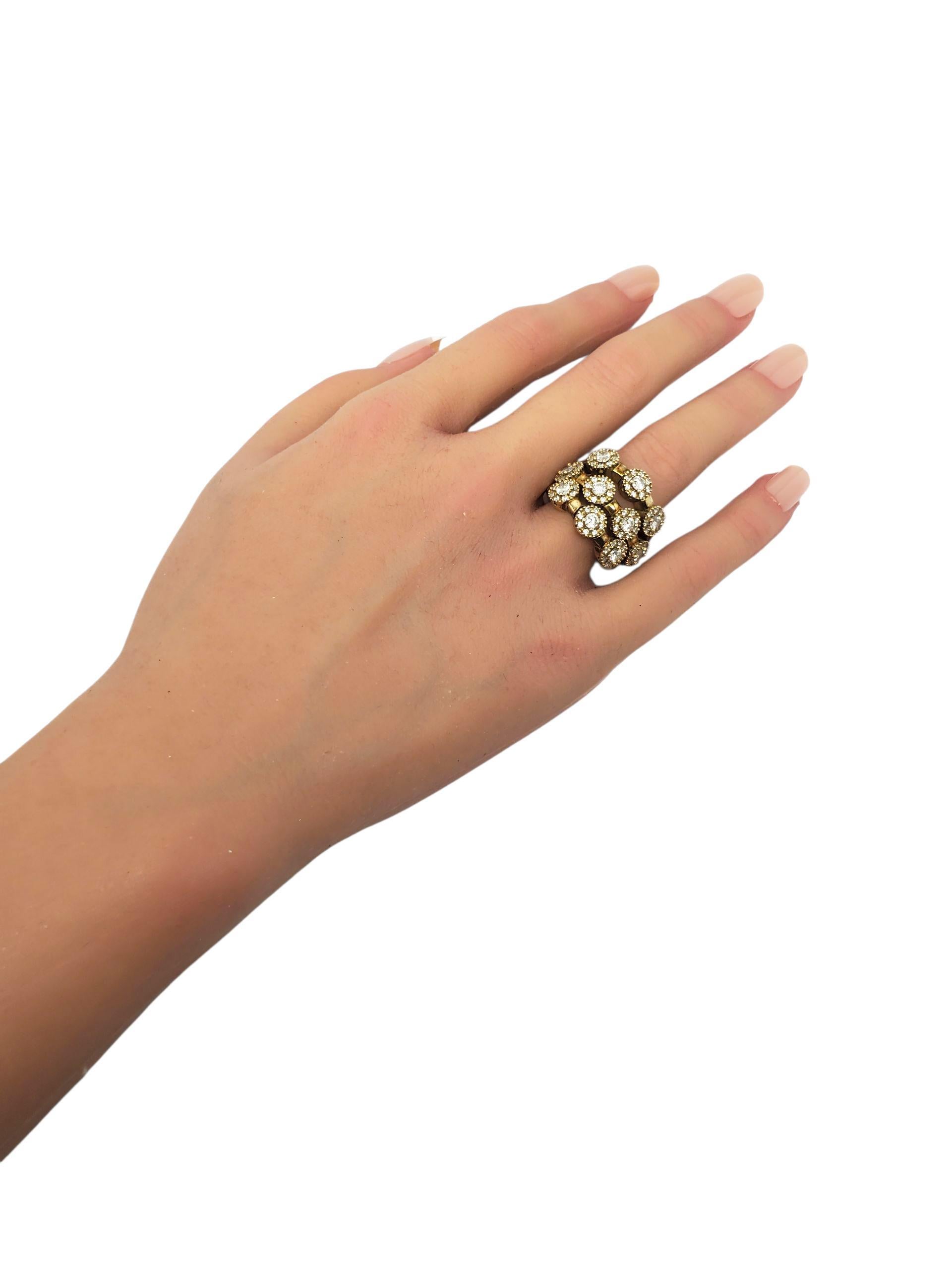 Anello Sonia Bitton in argento sterling e oro con fiori CZ Flex misura 8 #22643 in vendita 1