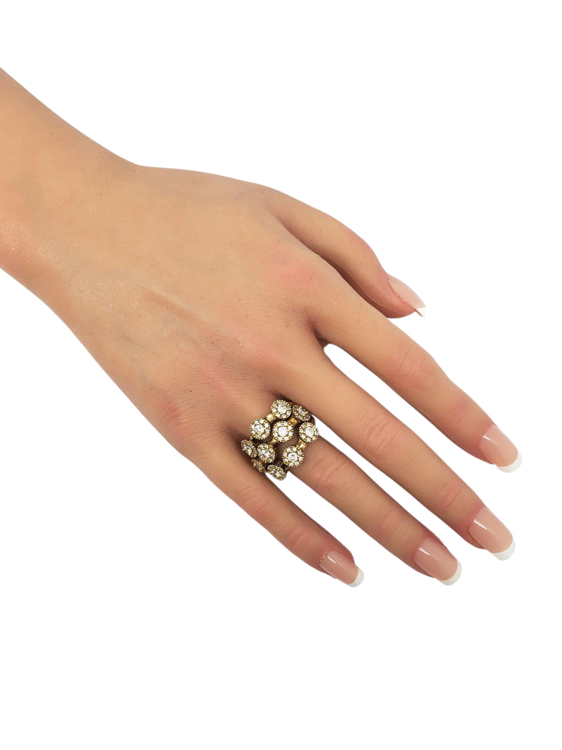 Anello Sonia Bitton in argento sterling e oro con fiori CZ Flex misura 8 #22643 in vendita 2