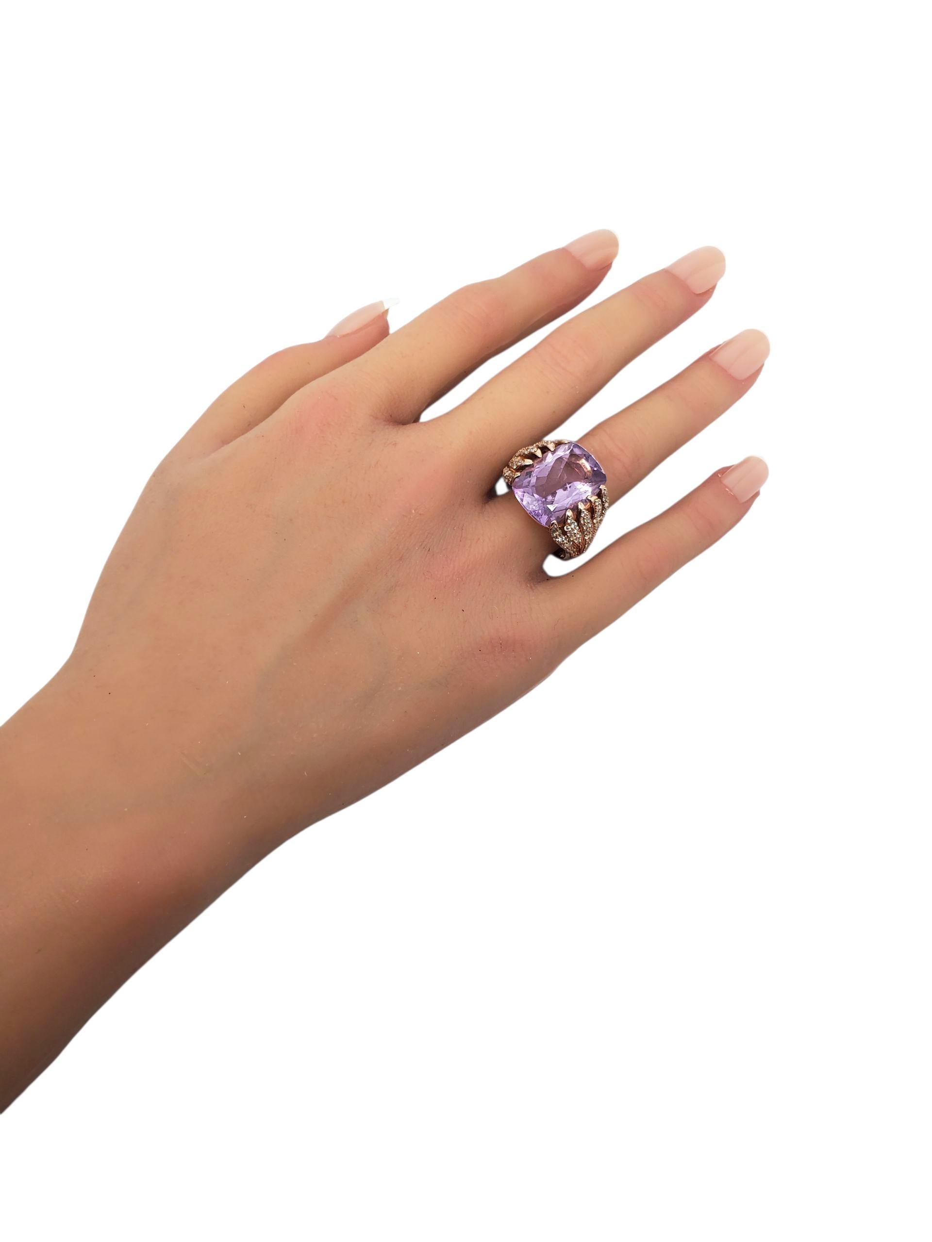Anello Sonia Bitton in argento 925 placcato oro rosa con pietra viola misura 8 #22638 in vendita 1