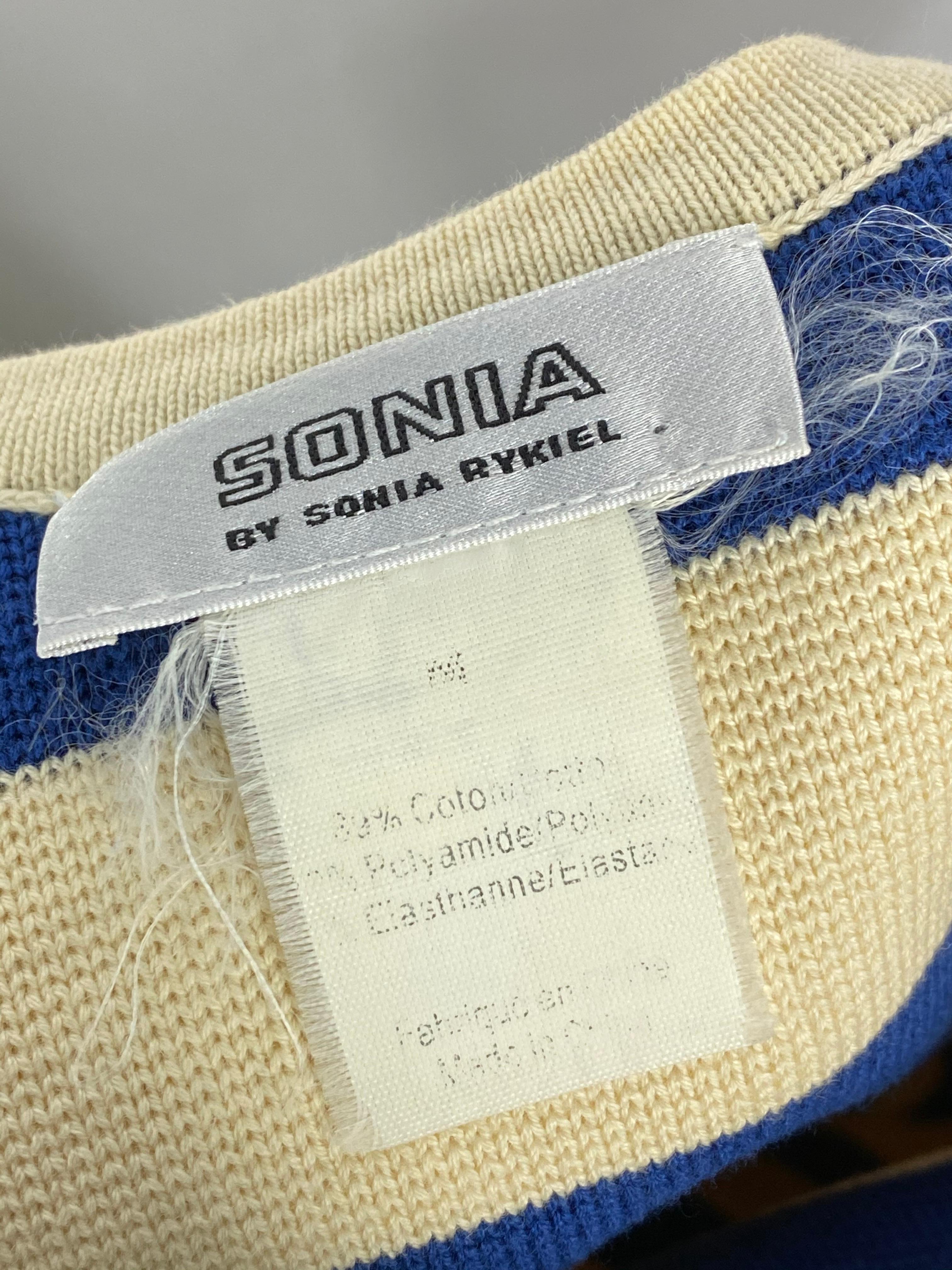 Sonia by Sonia Rykiel Seemanns-Minikleid in Marineblau und Blau, Größe M im Angebot 1