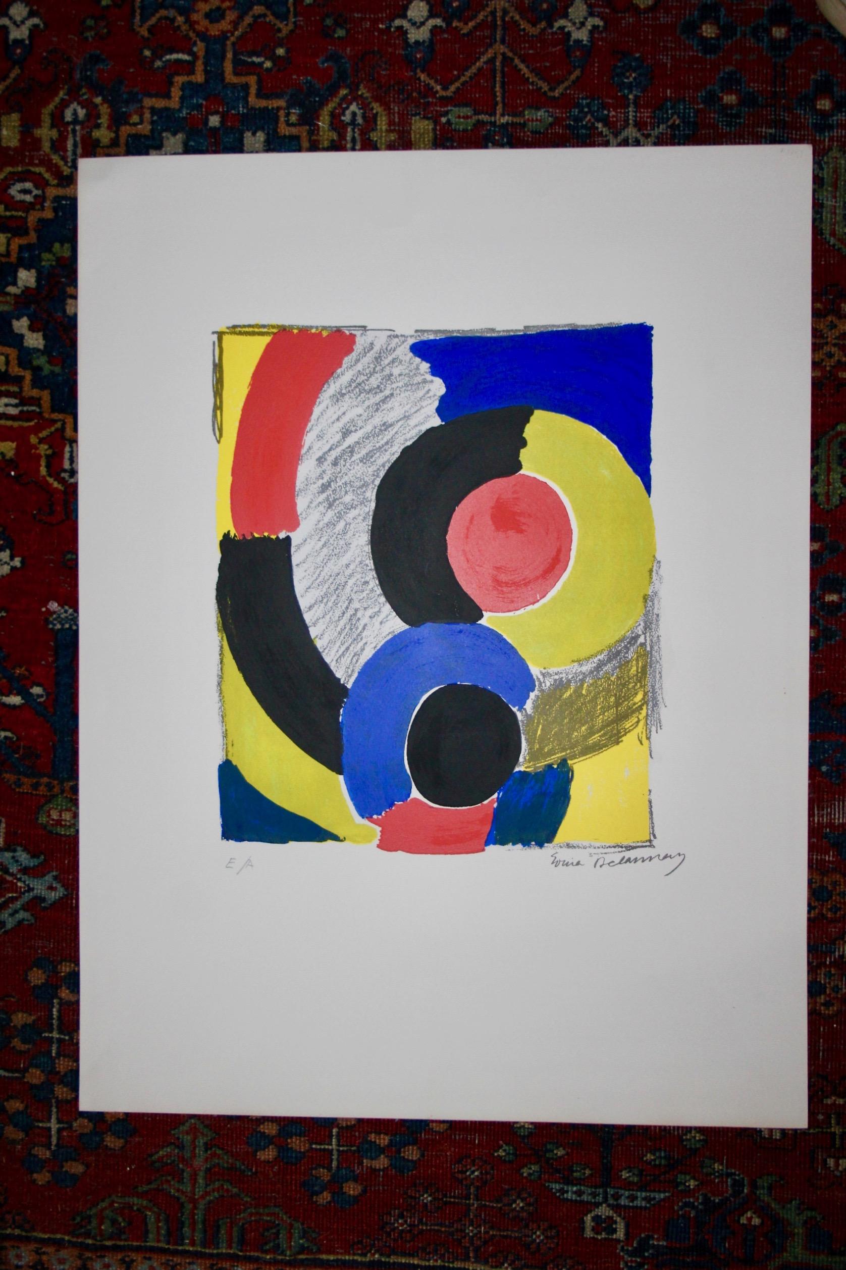 Sonia Delaunay 'Composition' lithograph , épreuve d artiste 