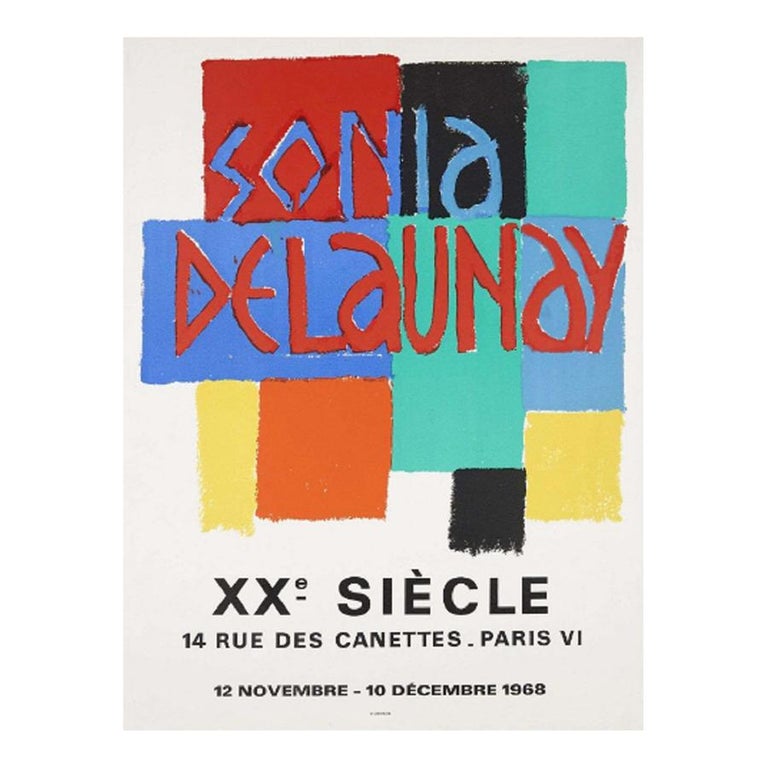 Sonia Delaunay Exhibition 1968 Original Vintage Poster For Sale