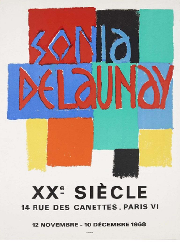 Sonia Delaunay Exhibition 1968 Original Vintage Poster In Good Condition For Sale In Melbourne, Victoria