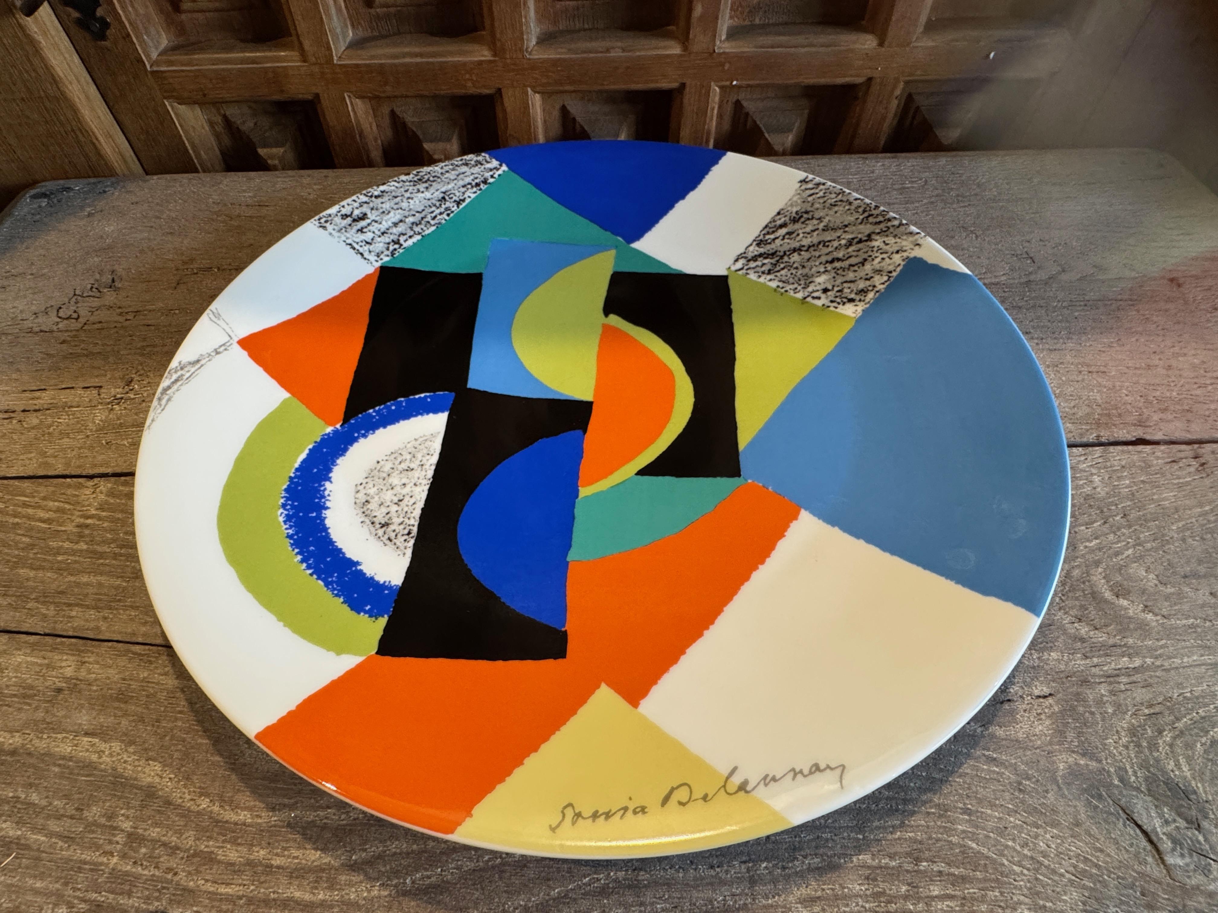Sonia Delaunay pour Artcurial, Rythmes circulaires, assiette en porcelaine en vente 1