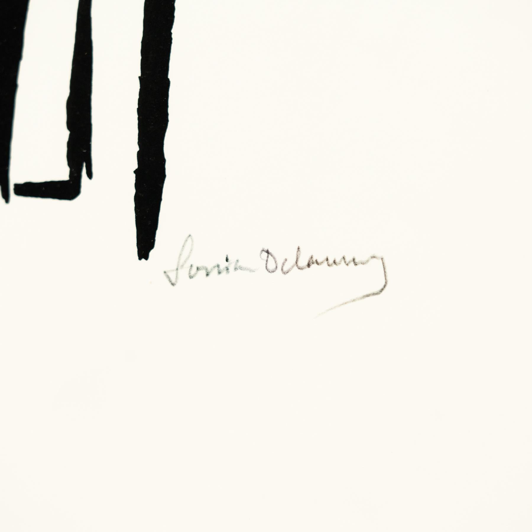 Lithographie encadrée de Sonia Delaunay, vers 1970 en vente 3