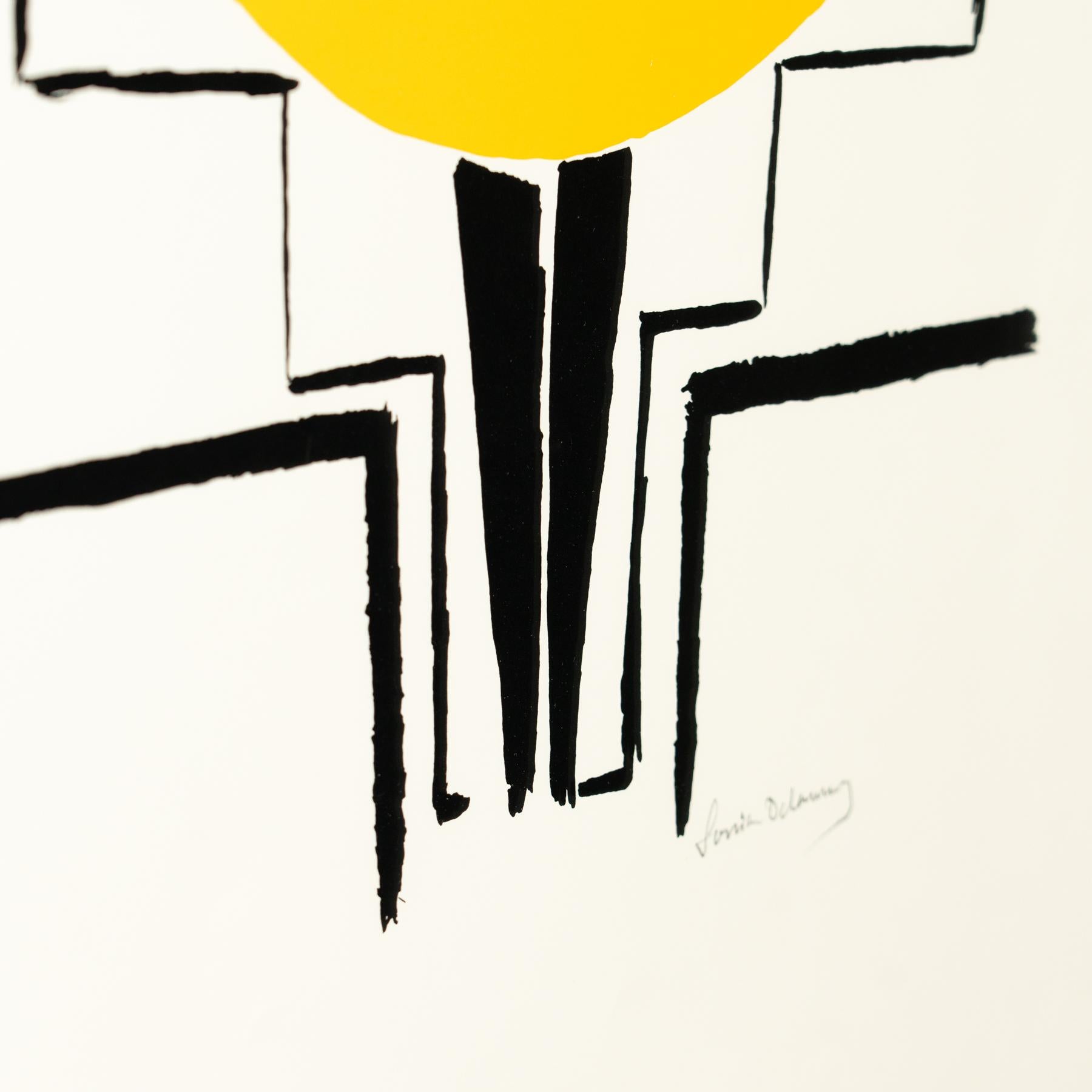 Lithographie encadrée de Sonia Delaunay, vers 1970 en vente 5