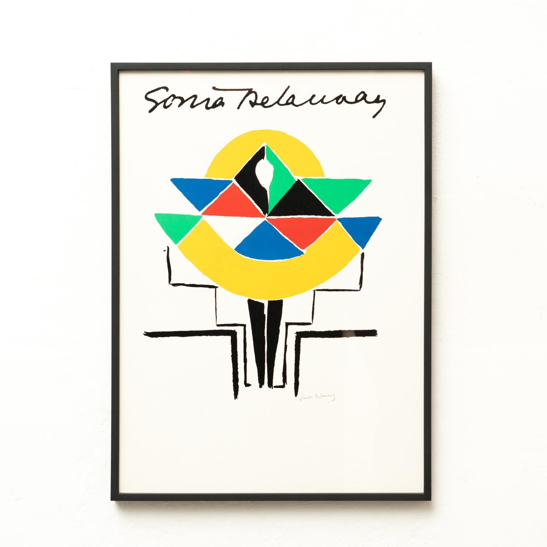 Lithografie von Sonia Delaunay.
Provenienz: Frankreich

Signiert auf der Platte.

Sonia Delaunay (1885-1979) war eine in der Ukraine geborene französische Künstlerin, die den größten Teil ihres Arbeitslebens in Paris verbrachte und zusammen mit