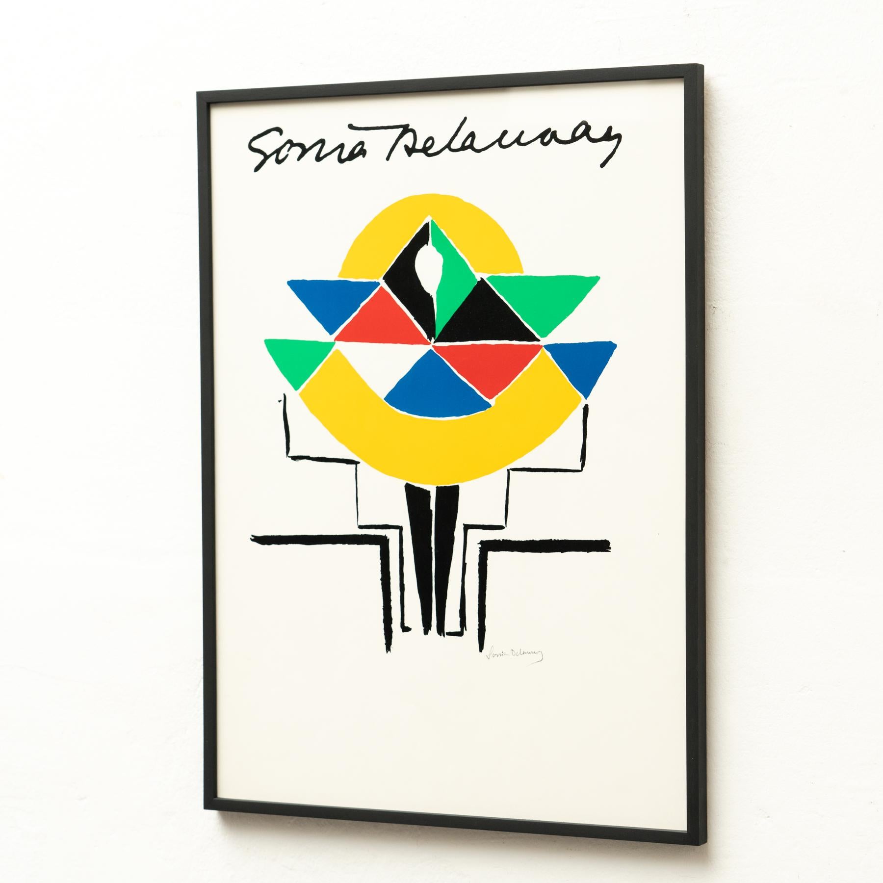 Sonia Delaunay Gerahmte Lithographie, um 1970 im Zustand „Gut“ im Angebot in Barcelona, Barcelona