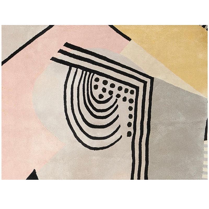 Moderno Tappeto in lana francese Sonia Delaunay - 20° secolo - Design geometrico modernista in vendita