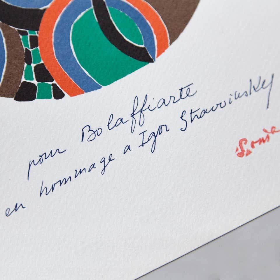Sonia Delaunay, abstraction géométrique, rouge, vert, bleu, jaune, photolithographie en vente 1