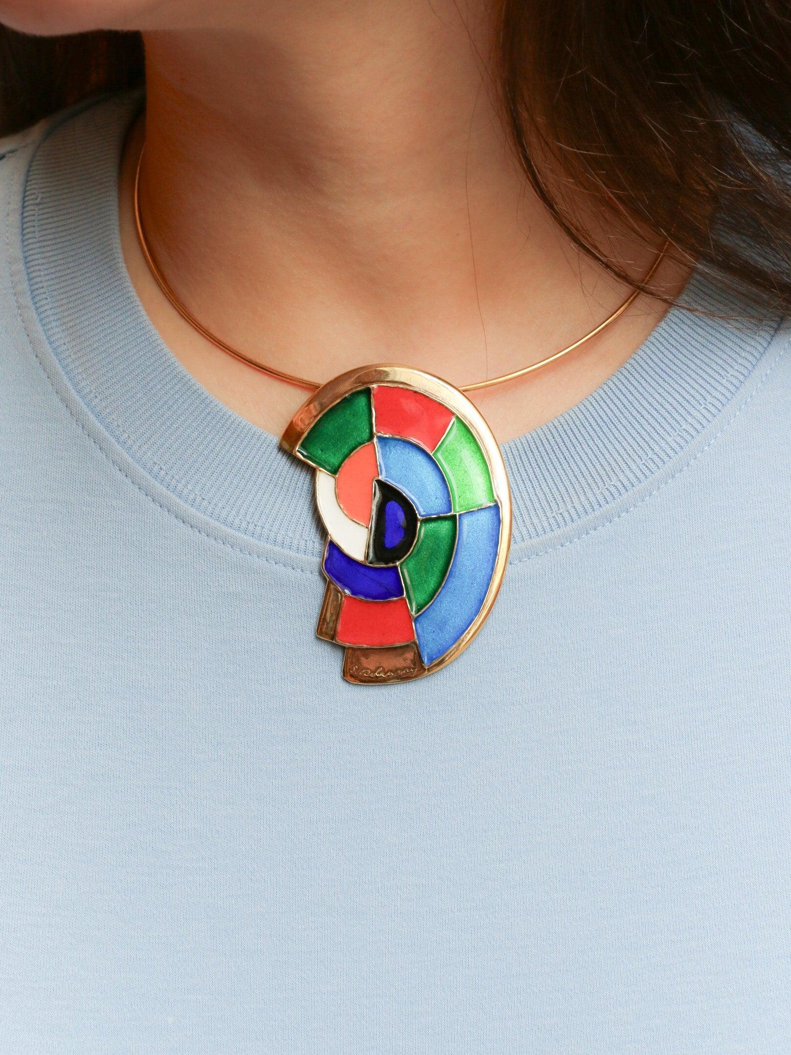 Sonia Delaunay collana spilla Edizione Artcurial

Pendente spilla 