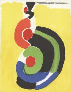 1972 Sonia Delaunay 'Composition' Expressionism Yellow,Black,Green,Blue,Orange F