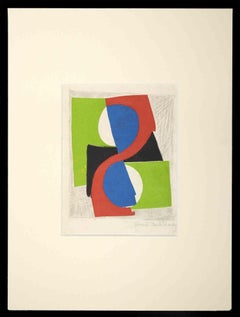 Abstract Composition - Original Lithograph by Sonia Delaunay - 1970s