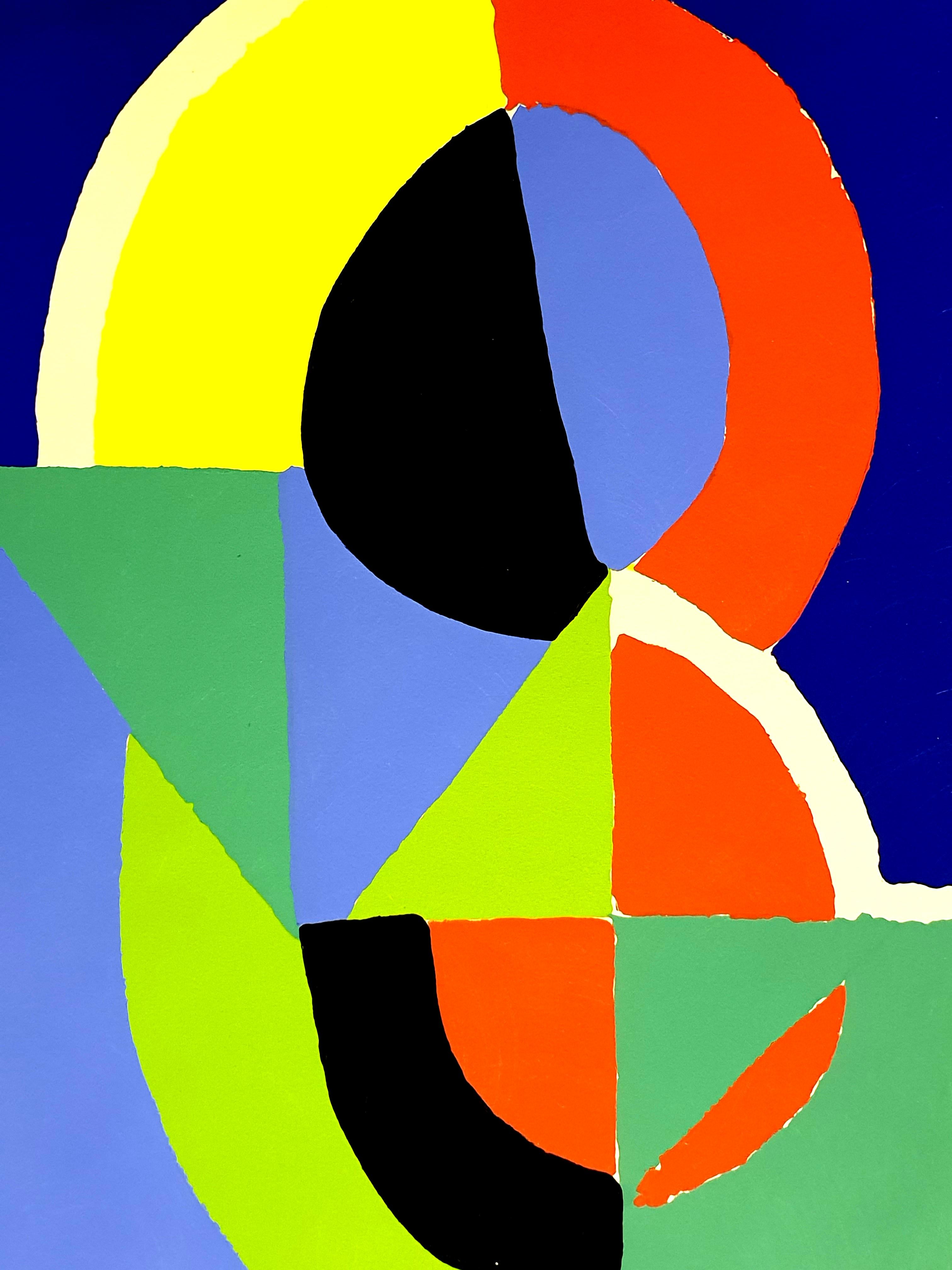 (after) Sonia Delaunay - Composition - Pochoir
1956
Dimensions: 32 x 25 cm
Revue XXe Siècle 
Cahiers d'art published under the direction of G. di San Lazzaro.
Unsigned and unumbered as issued