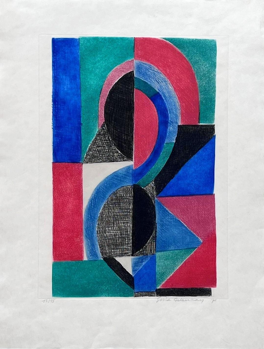 Sonia Delaunay Abstract Print - Avec moi-même