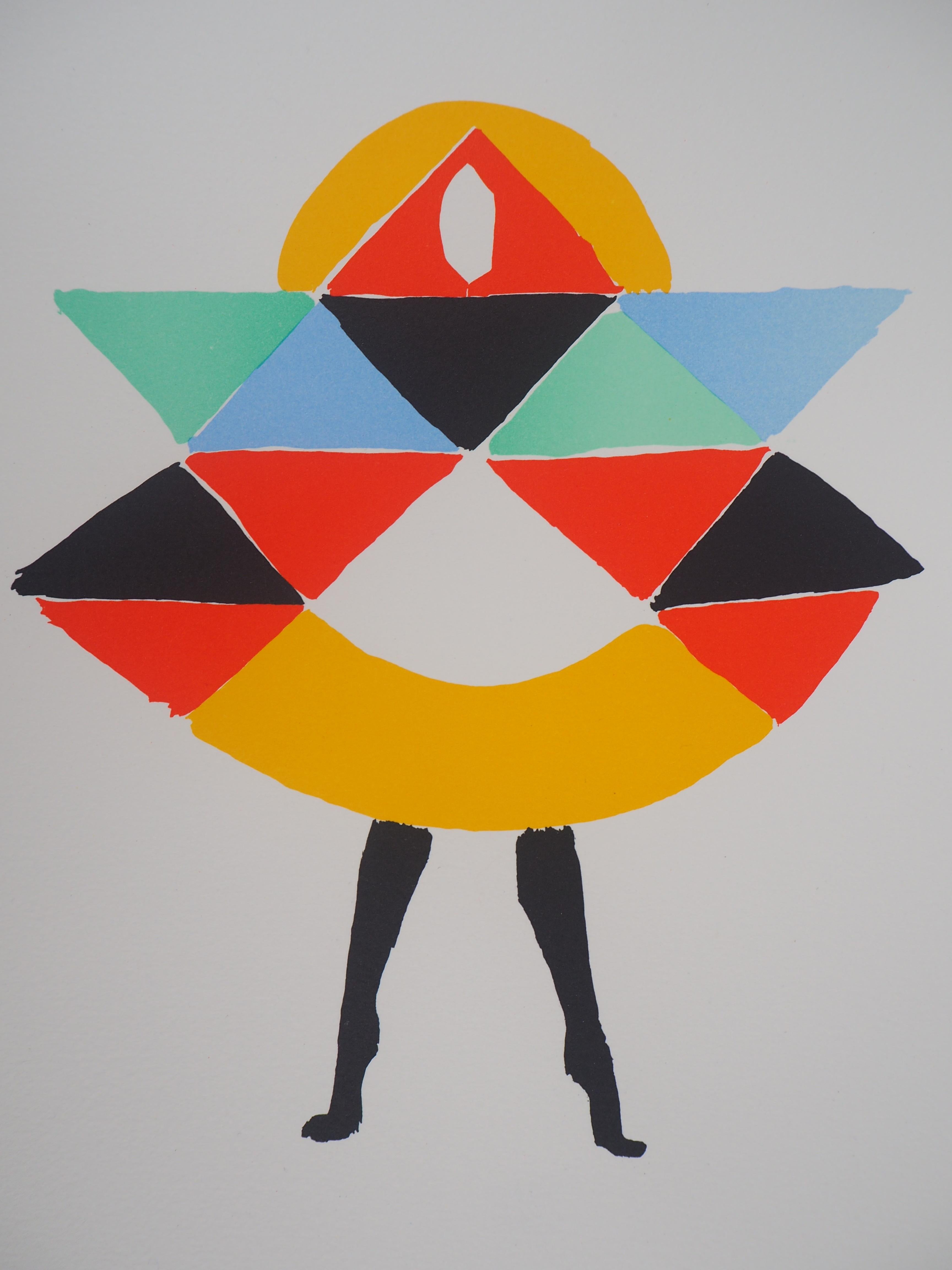 Sonia DELAUNAY
Robe de carnaval

Lithographie d'après une peinture
Signature imprimée dans la plaque
Numéroté /600 
Sur vélin d'Arches 40 x 30 cm (environ 15,7 x 11,8 in)
Edition Artcurial, 1994

Excellent état