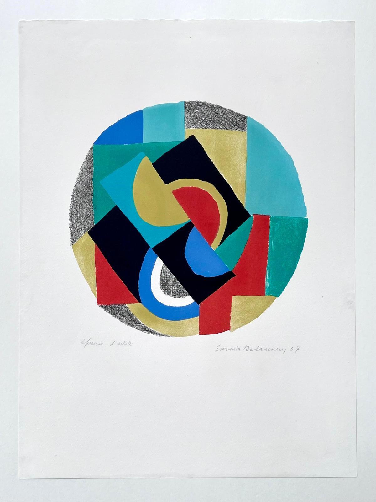 Cible II - Abstract Print Grigio di Sonia Delaunay