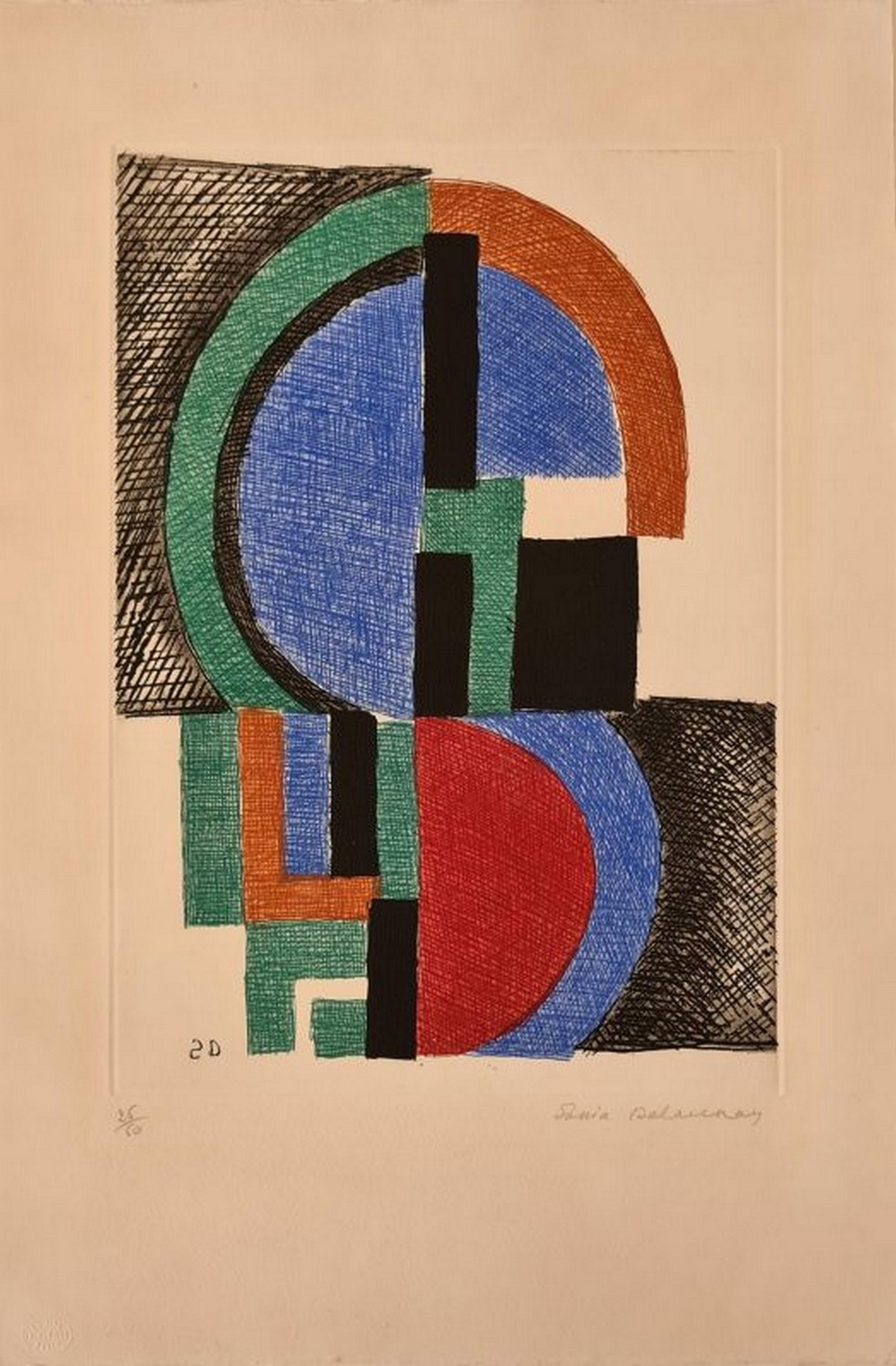 Sonia Delaunay Abstract Print - Composition 