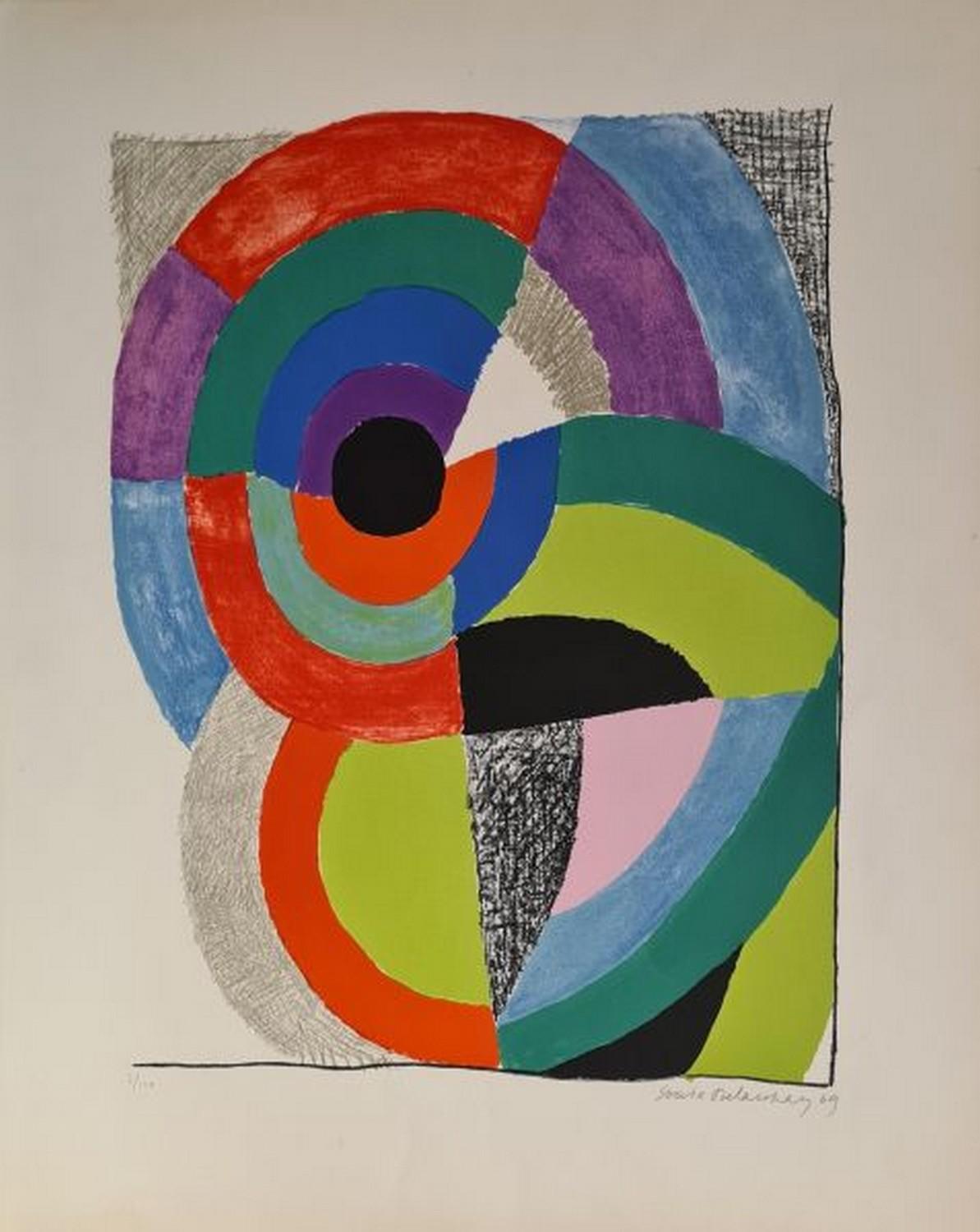 Sonia Delaunay Abstract Print - Composition orphique 