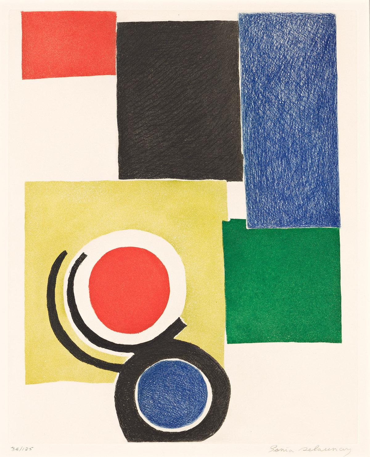 Sonia Delaunay Abstract Print - Composition polychrome