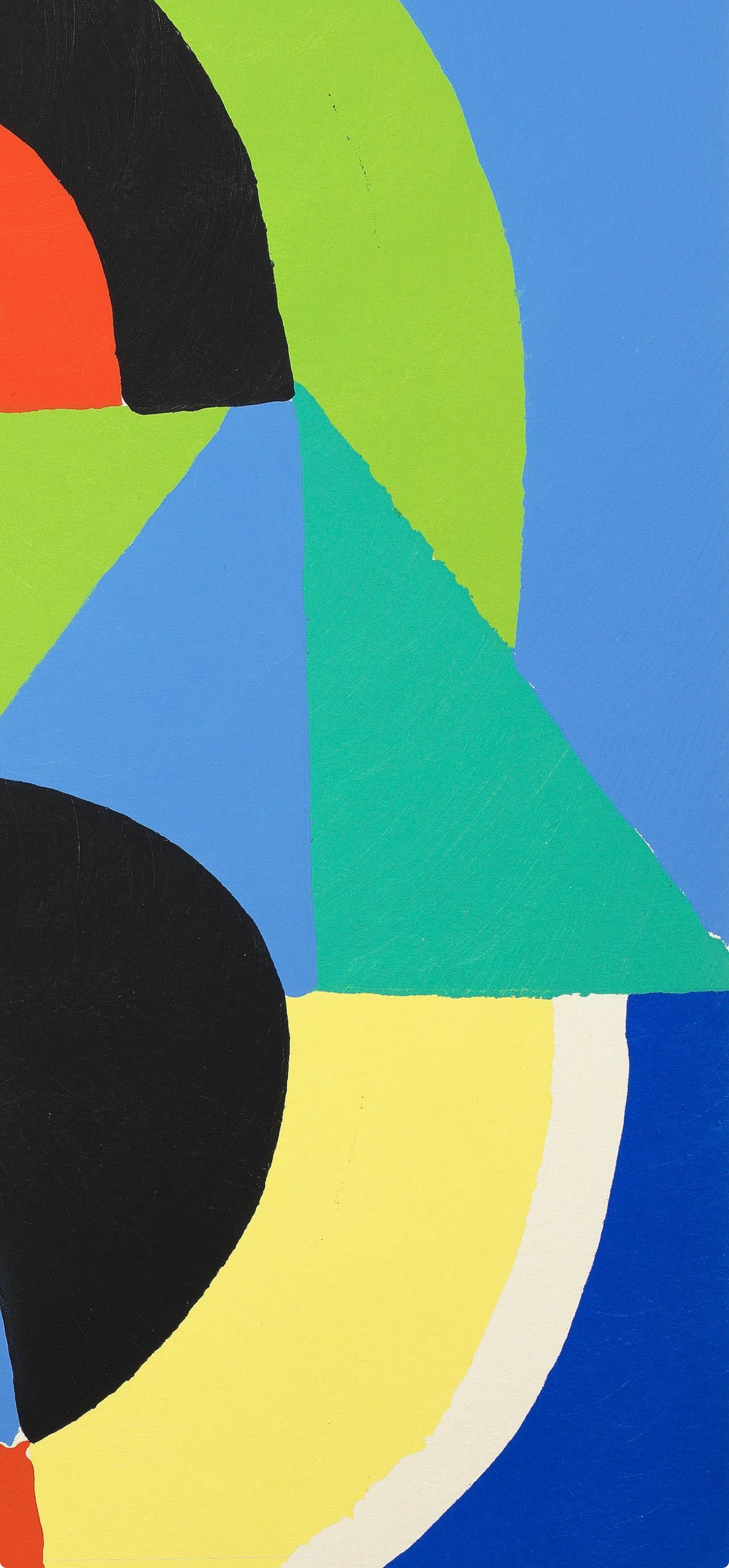 Composición, Société internationale d'art XXe siècle - Abstract Print Azul de Sonia Delaunay