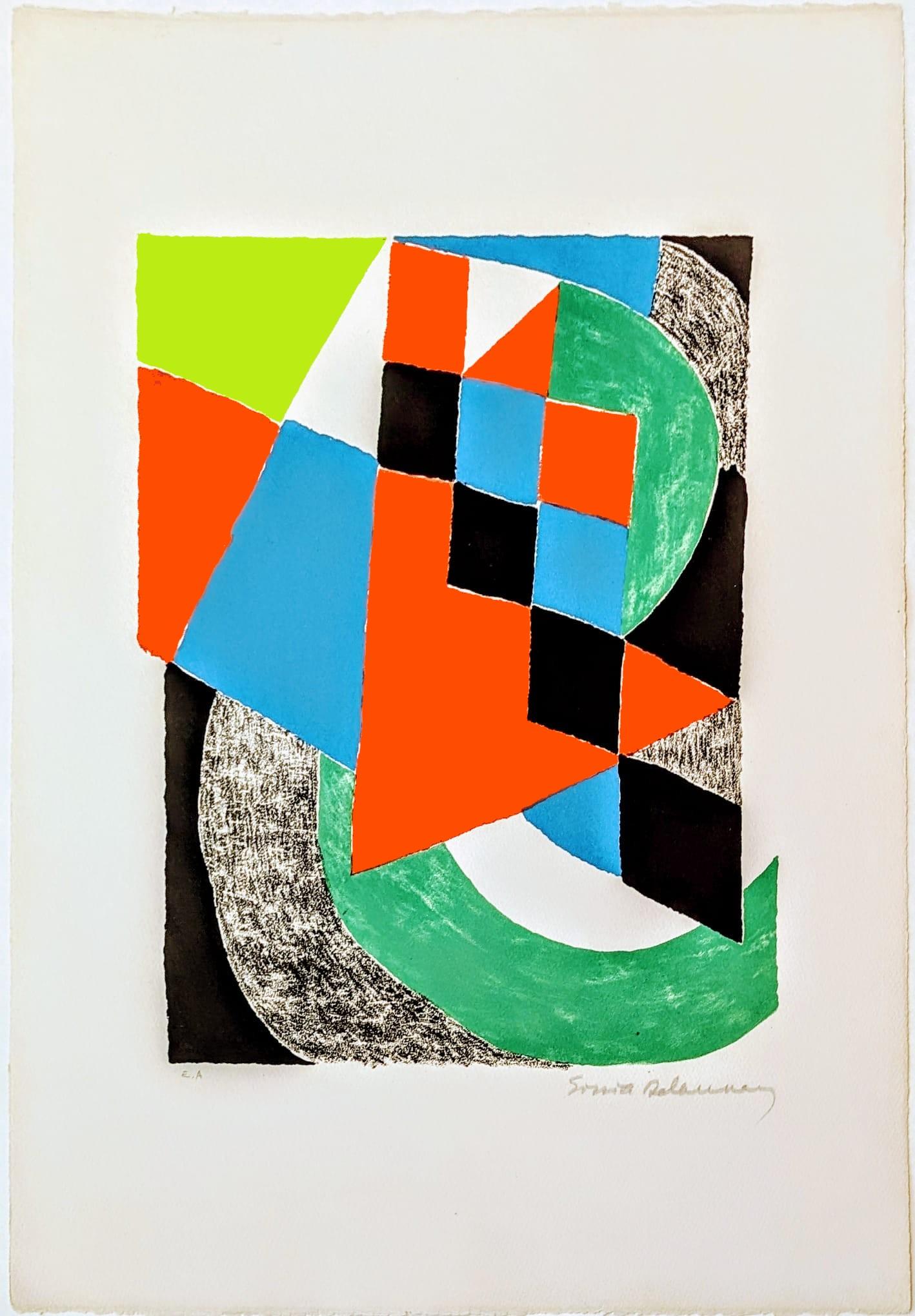 Damiers verts - Print by Sonia Delaunay