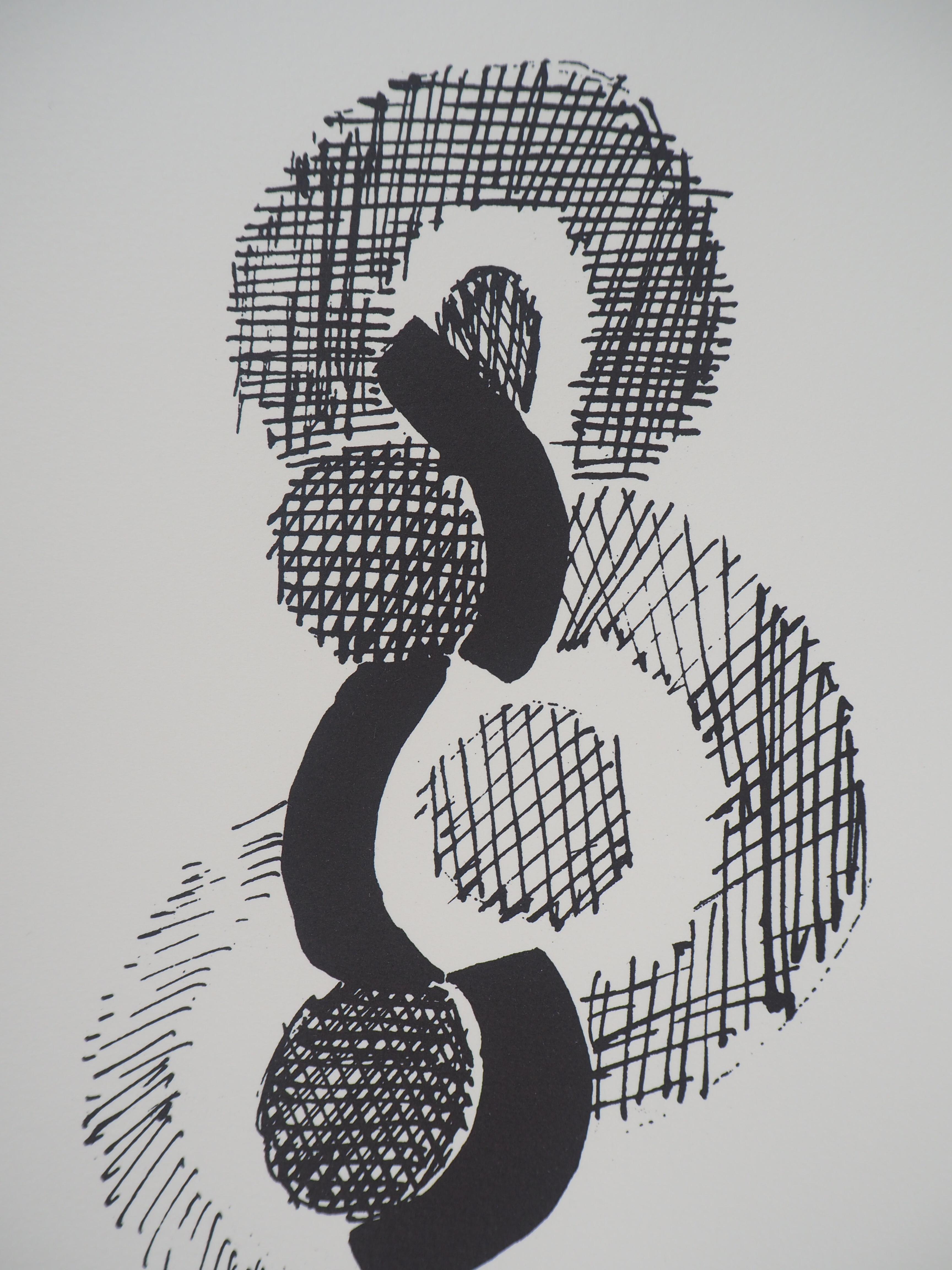  Dance, Endless Rythm - 1923 - Lithograph - Gray Abstract Print by Sonia Delaunay
