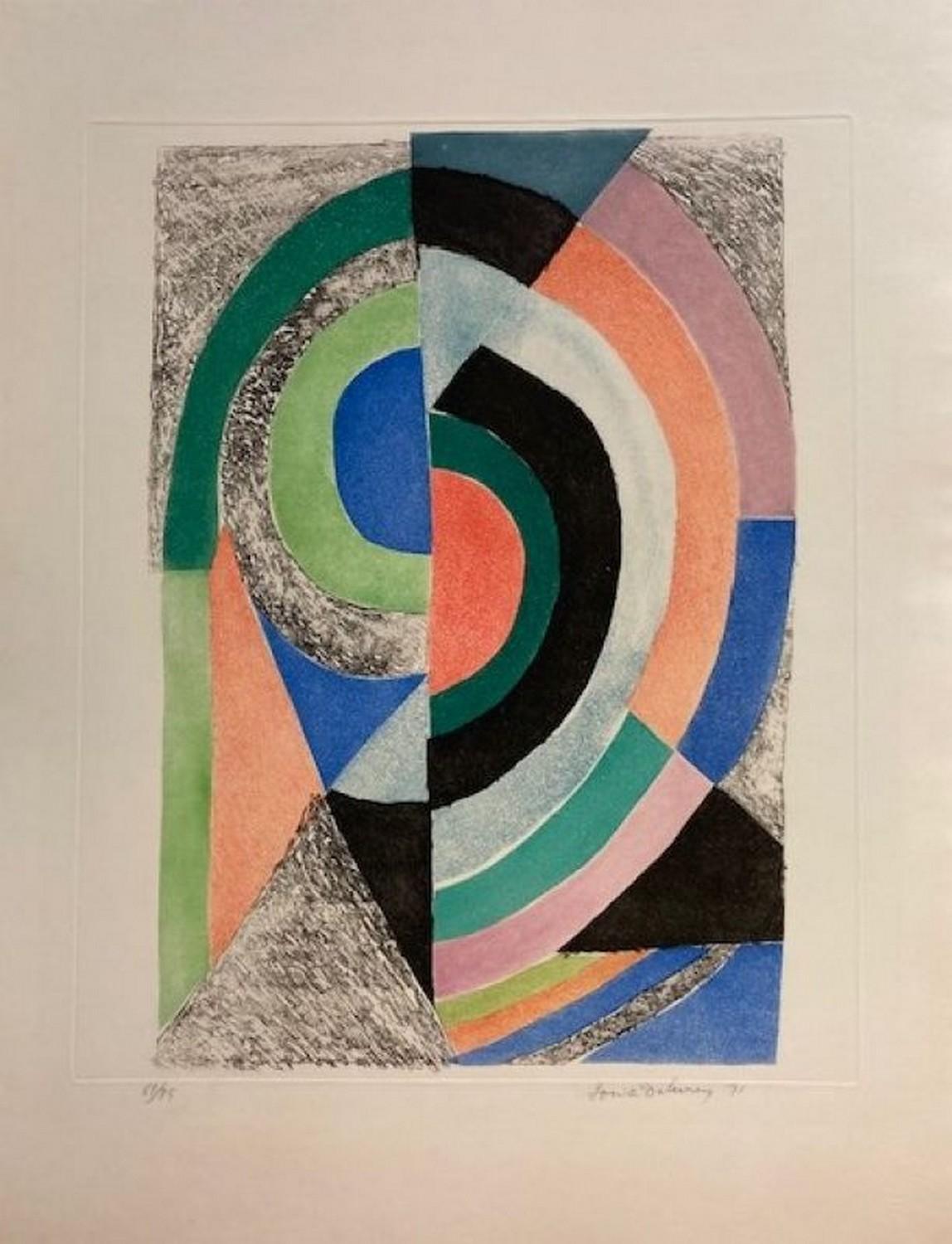 Sonia Delaunay Abstract Print - Demi-cercles 