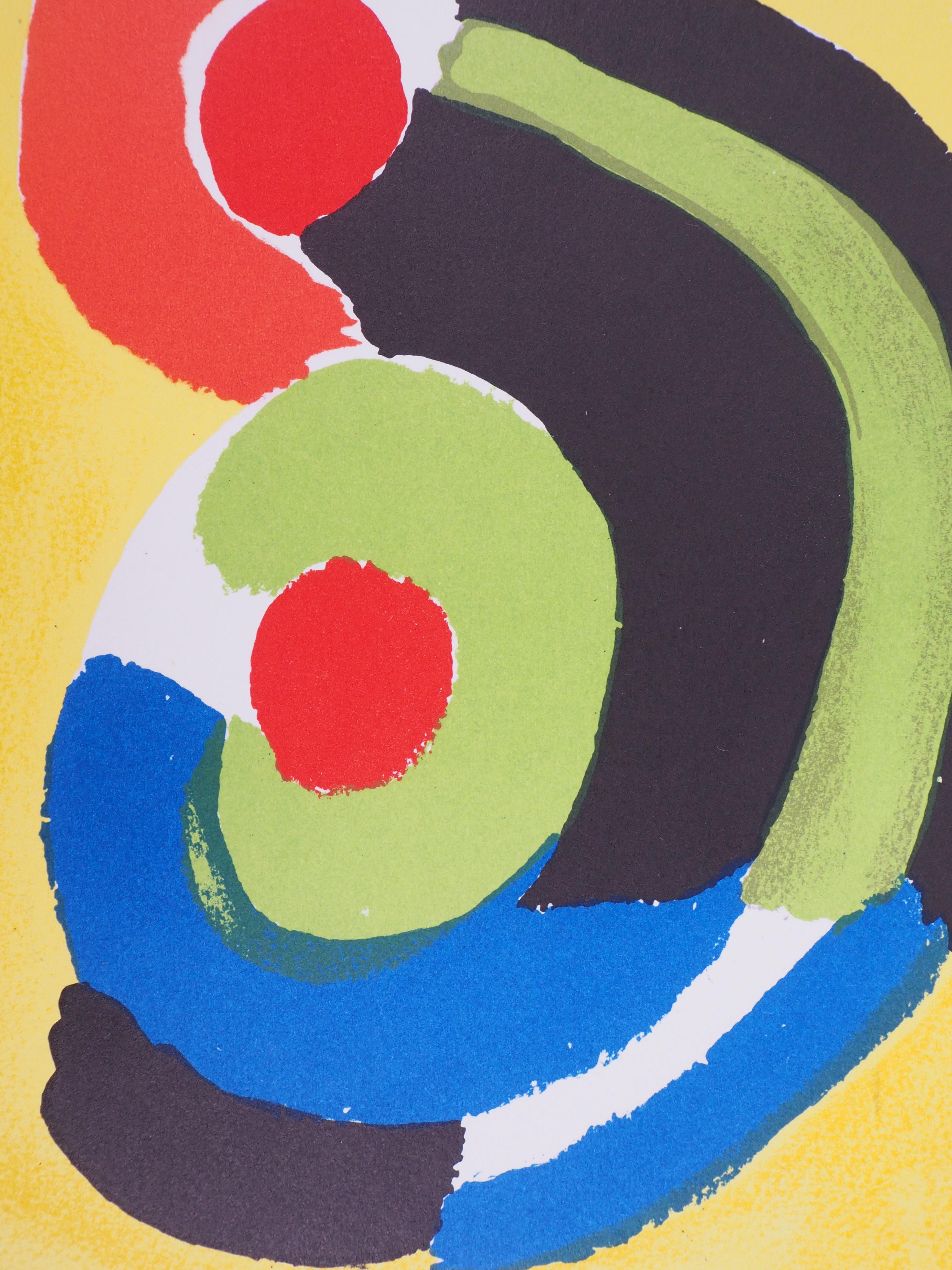 Flamenco : Ballerina spagnola - Litografia originale (Mourlot 1972) - Abstract Print Giallo di Sonia Delaunay