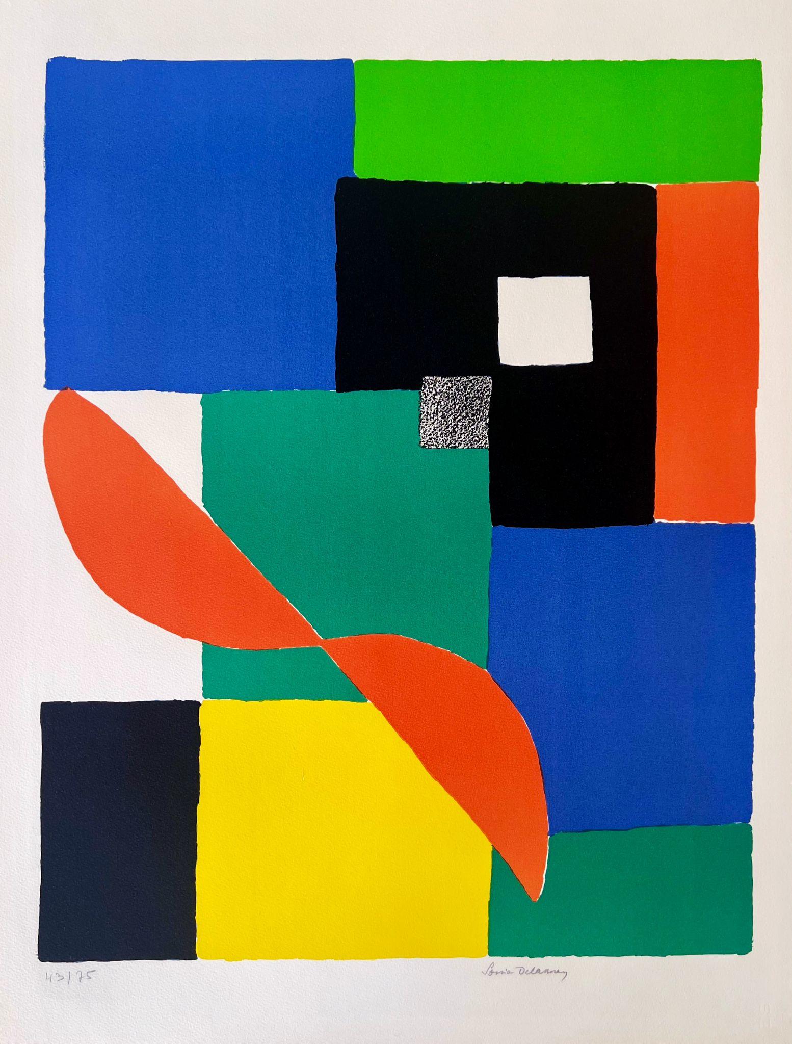 Sonia Delaunay Abstract Print - Hélice Rouge